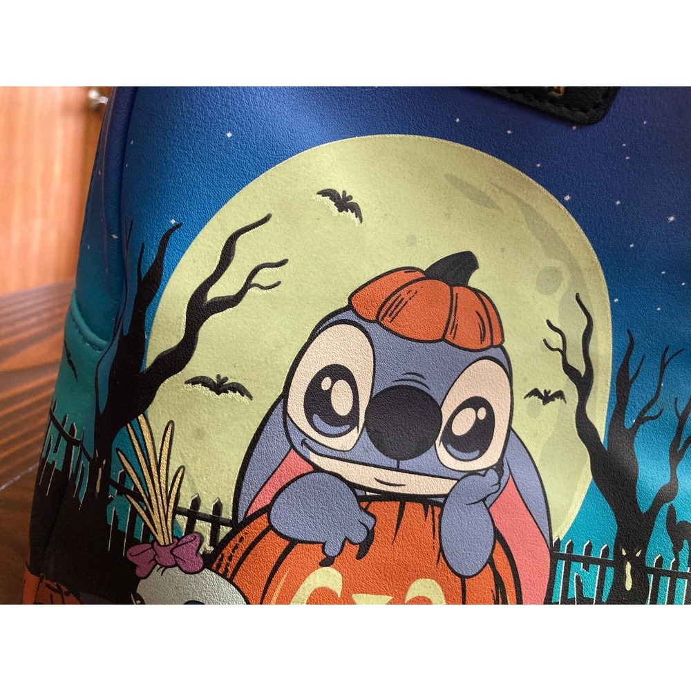 Disney Loungefly Stitch Pumpkin Halloween Small Backpack 2025 - Picture 2 of 13